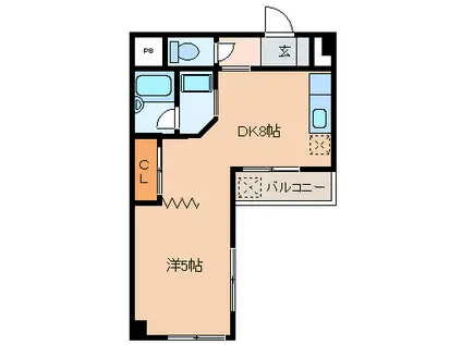 アーバンブレーム大手町(1DK/4階)の間取り写真