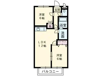 SURPLUS遊(2LDK/2階)の間取り写真