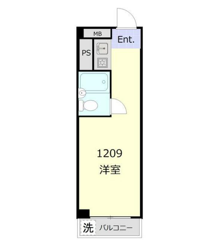 五反田ダイヤモンドマンション(ワンルーム/12階)の間取り写真