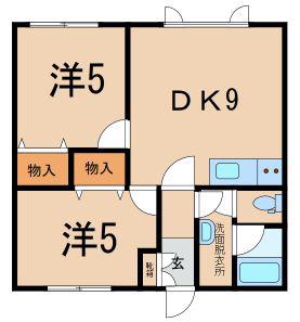 ファミールハイツ(2DK/2階)の間取り写真