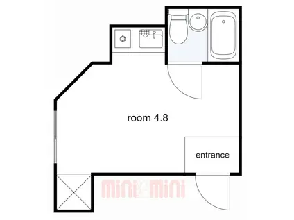 EX21瓦林(ワンルーム/2階)の間取り写真
