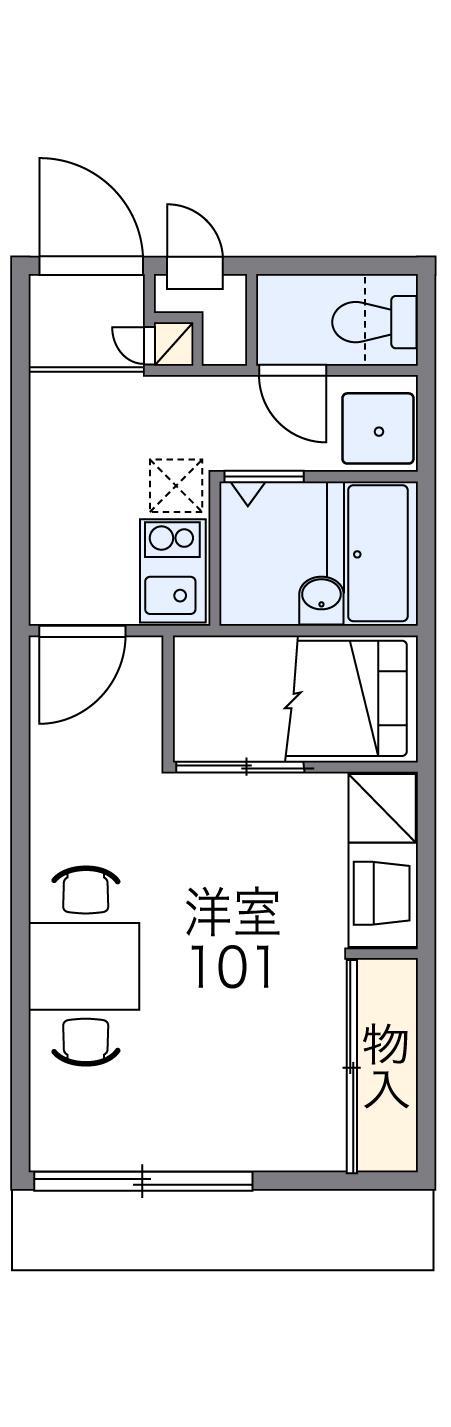 レオパレスシャルマン(1K/1階)の間取り写真