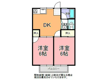 シティハイム・ジロー(2DK/1階)の間取り写真