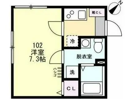 昭和マンション(1K/1階)の間取り写真