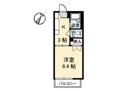 カーサ大成(1K/2階)の間取り写真