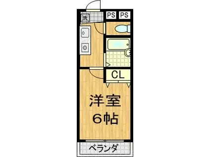 COCO西京極(1K/1階)の間取り写真