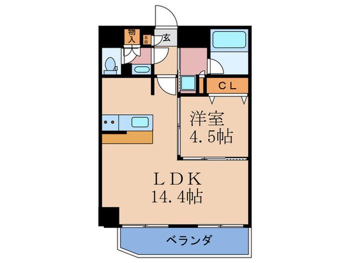 SERENITE梅田北PREMIUM(1LDK/4階)の間取り写真