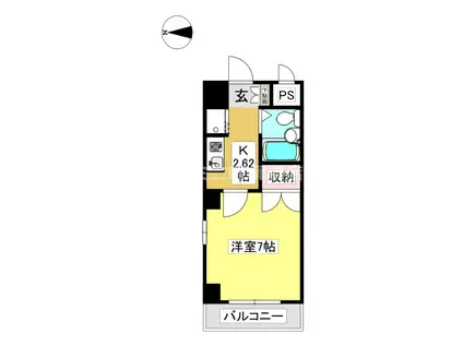 ライフイン幸田(1K/4階)の間取り写真