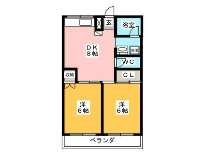 第1ふじたけマンション(2DK/2階)の間取り写真