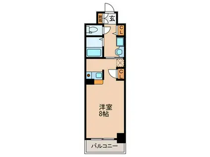 レジディア天神橋(ワンルーム/3階)の間取り写真