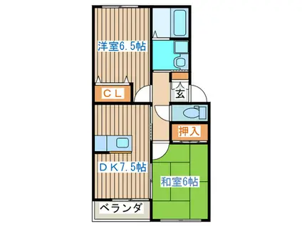 レジデンス新栄II(2DK/1階)の間取り写真