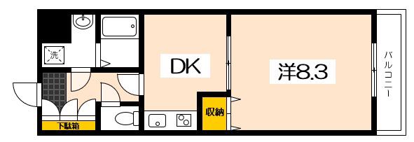 パシフィカコイン通(1DK/4階)の間取り写真