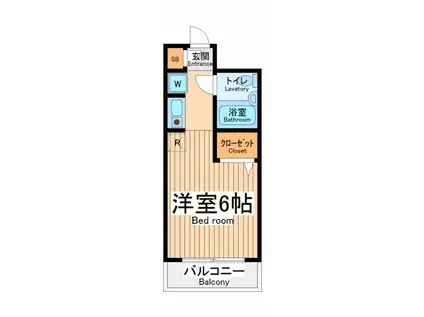 スカイコート日吉第2(ワンルーム/2階)の間取り写真