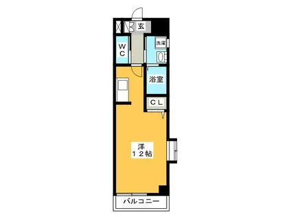 ウェルカム県庁口(ワンルーム/4階)の間取り写真