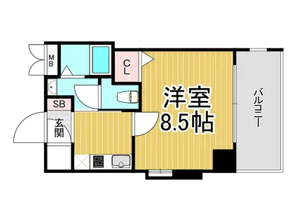 ビガ―ポリス133宝塚(1K/8階)の間取り写真