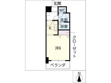 レジデンス新瀬戸(ワンルーム/4階)の間取り写真