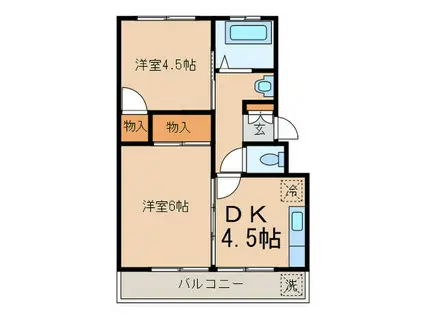 吉住マンション(2DK/1階)の間取り写真