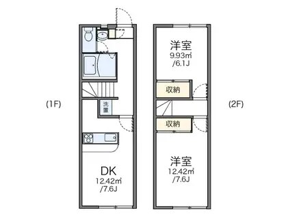 レオパレスTSURUHARA 2001(2DK/1階)の間取り写真