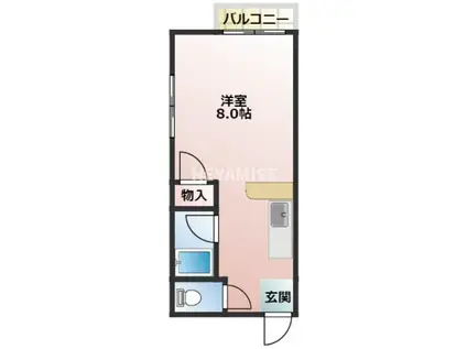 ノエル油木(ワンルーム/1階)の間取り写真