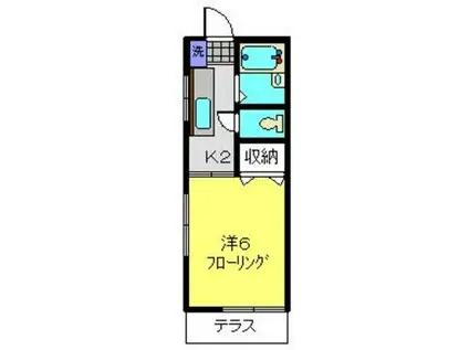 ハイツ幸(1K/1階)の間取り写真
