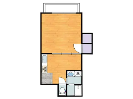 パルムA(1K/3階)の間取り写真