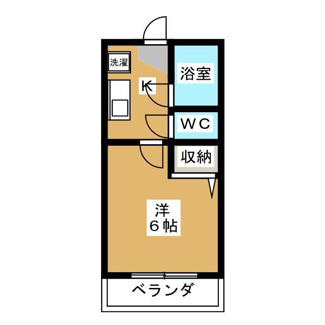 ベルドーラ一之江D(1K/1階)の間取り写真