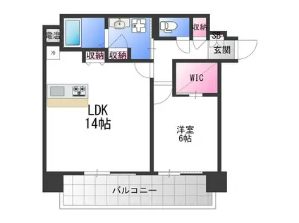 CASA FELICE(1LDK/4階)の間取り写真