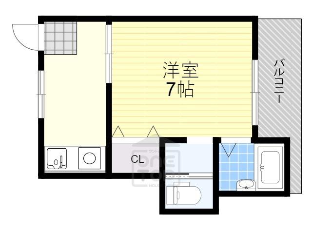 アンフィニィ・橋の内Ⅳ(1K/3階)の間取り写真