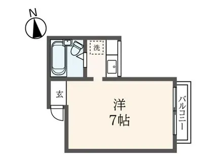 ポートヒル上中里(ワンルーム/1階)の間取り写真