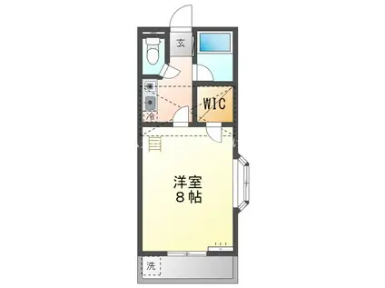 セザンヌ瓜郷(1K/2階)の間取り写真