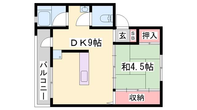 クレスト多可町 1棟(1DK/5階)の間取り写真