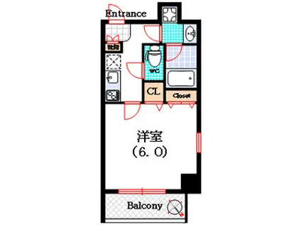 SEファーストII(1K/4階)の間取り写真
