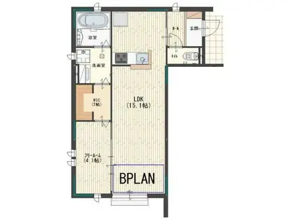 アルシオネ南条(1LDK/1階)の間取り写真