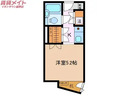 プロミネントDAIAN(ワンルーム/2階)の間取り写真