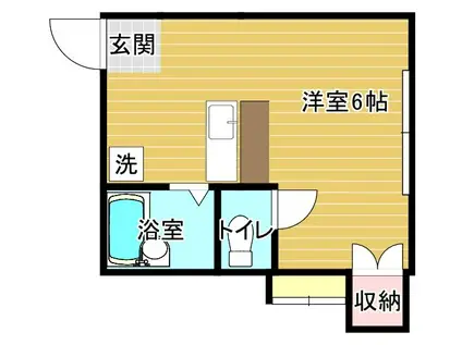 ル・ポート舟入I(ワンルーム/2階)の間取り写真