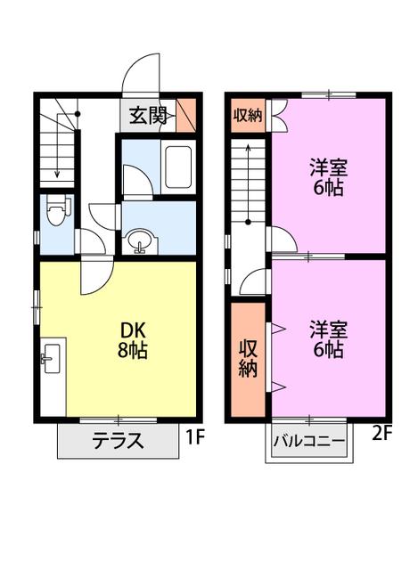 青山JOYPLACE(2DK/1階)の間取り写真