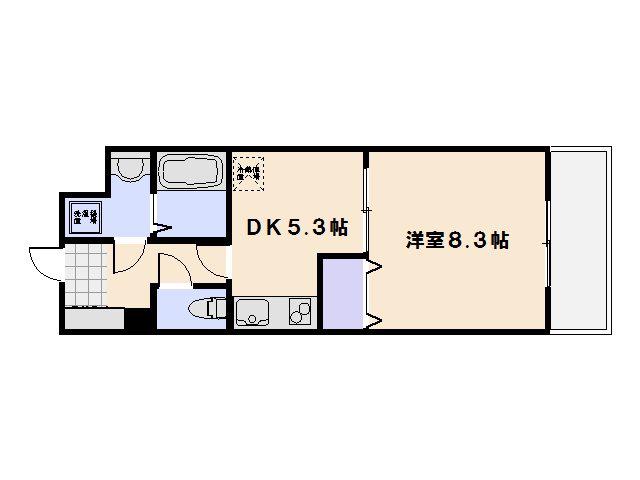 パシフィカコイン通(1DK/3階)の間取り写真