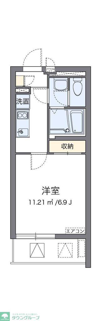 クレイノYAMASHITA(1K/2階)の間取り写真