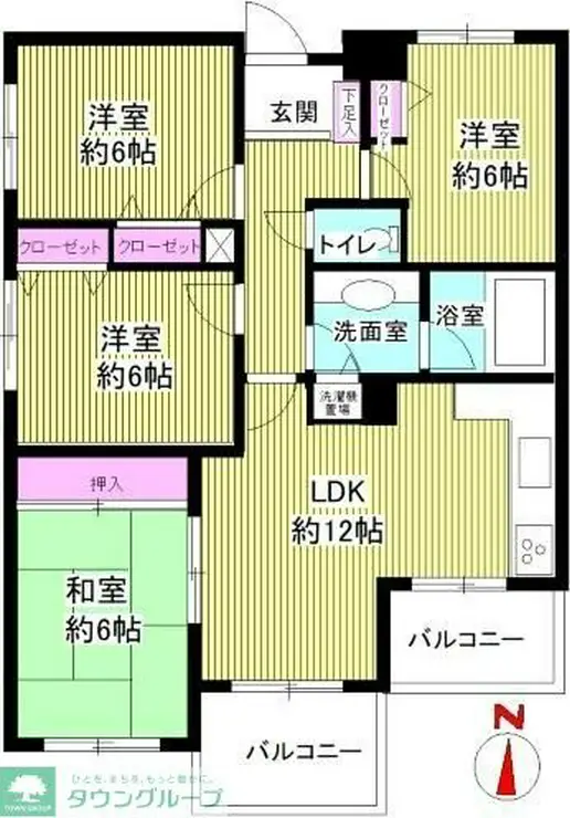 パークサイド野川公園 3階階 間取り