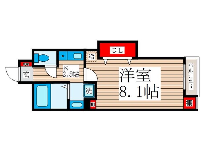 TOMORROW COURT(1K/4階)の間取り写真