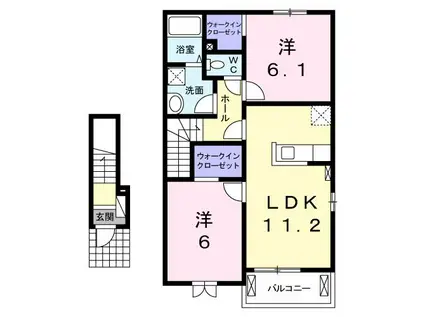 マーベラス(2LDK/2階)の間取り写真