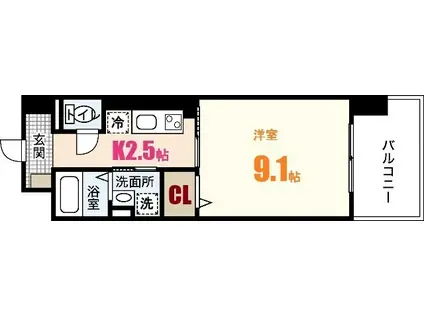 SUNFLOWER(1K/4階)の間取り写真
