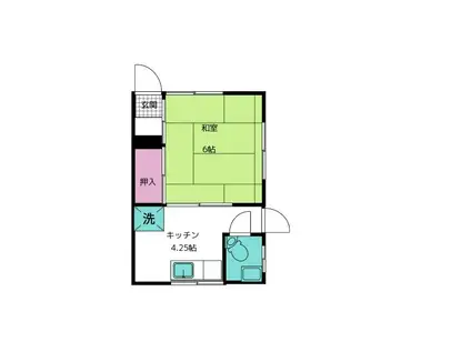 吉村荘(1K/1階)の間取り写真