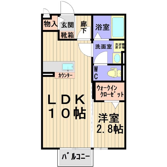 サニープレイス C(1LDK/2階)の間取り写真