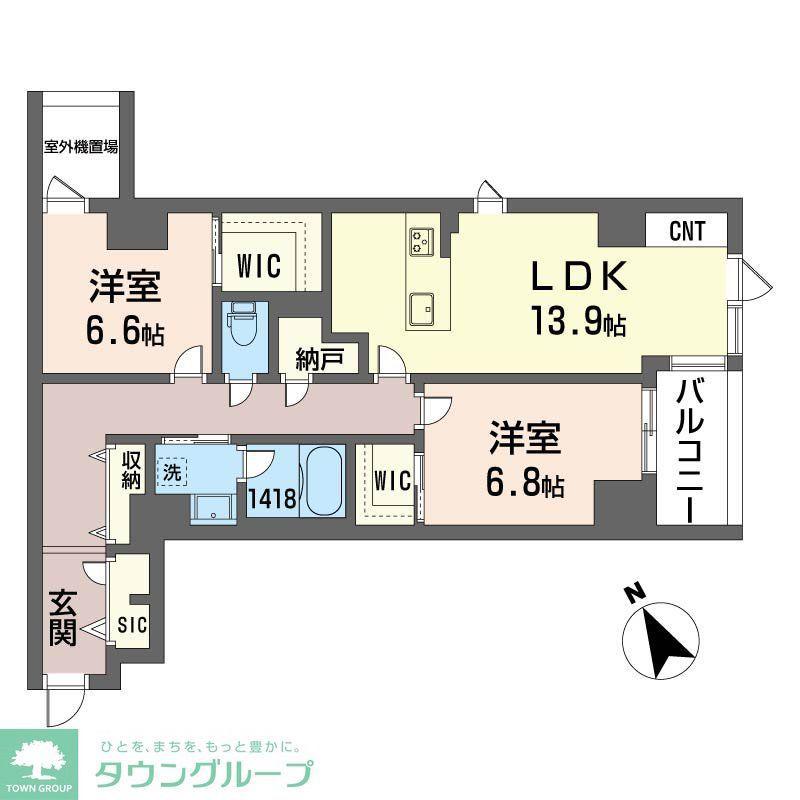 ラリュール(2LDK/3階)の間取り写真