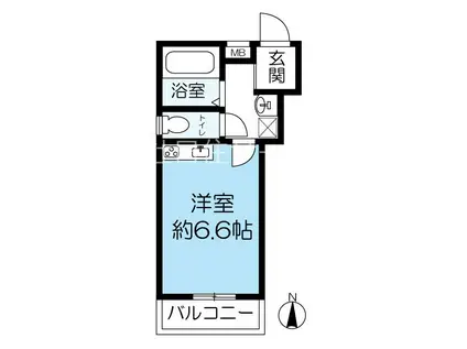 ハウスアイ立花I(ワンルーム/1階)の間取り写真
