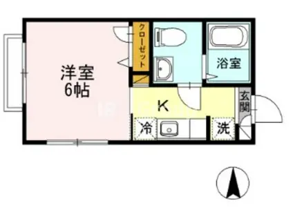 サザンEXIII(1K/2階)の間取り写真