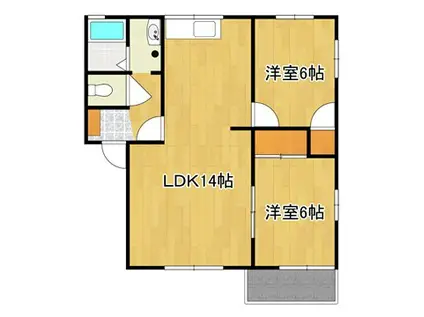 グレース松本(2LDK/1階)の間取り写真