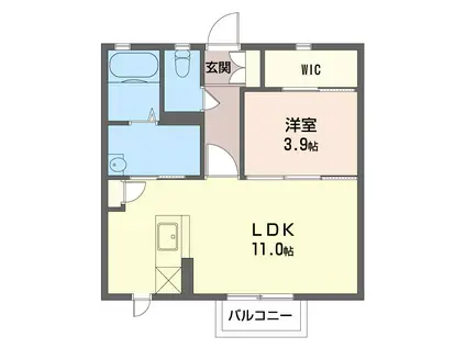 グレイスコート シャーメゾン(1LDK/1階)の間取り写真