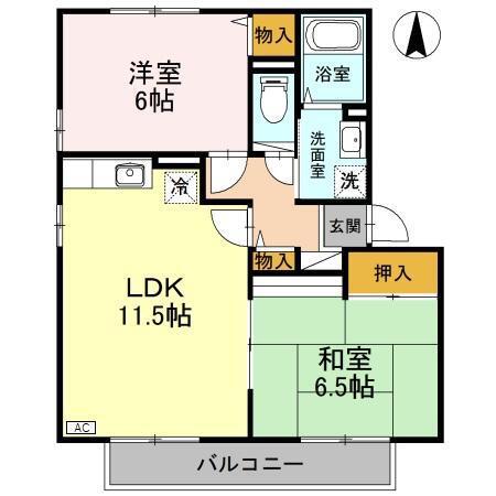 ラフィネ・A(2LDK/2階)の間取り写真